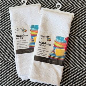 Fiesta White Napkin Set with Colorful Dish Artwork